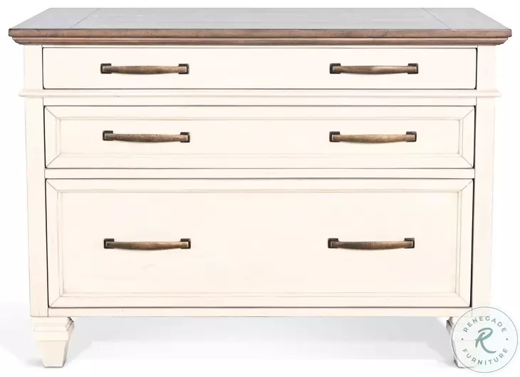 Cozy Luxe White Lateral 3 Drawer File Cabinet