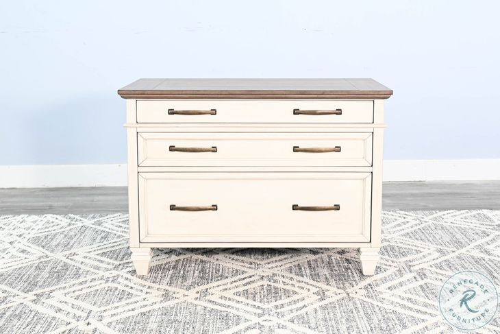 Cozy Luxe White Lateral 3 Drawer File Cabinet
