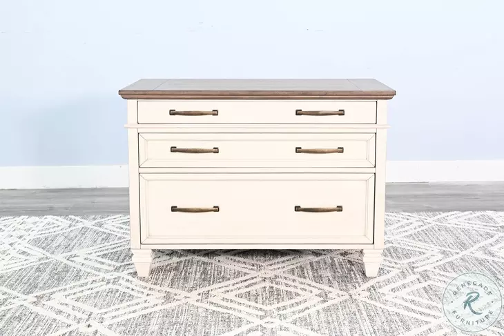 Cozy Luxe White Lateral 3 Drawer File Cabinet