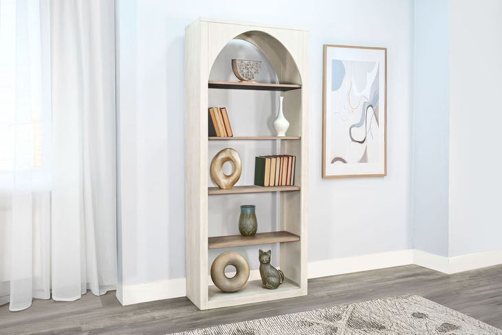 2857LW-B Light Gray and Wheat Tall Bookshelf