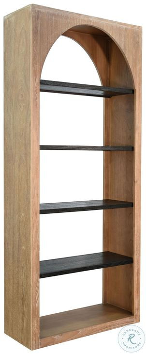 Haven Arch Oak Grove 84" Tall Arched Bookshelf with Open Shelving
