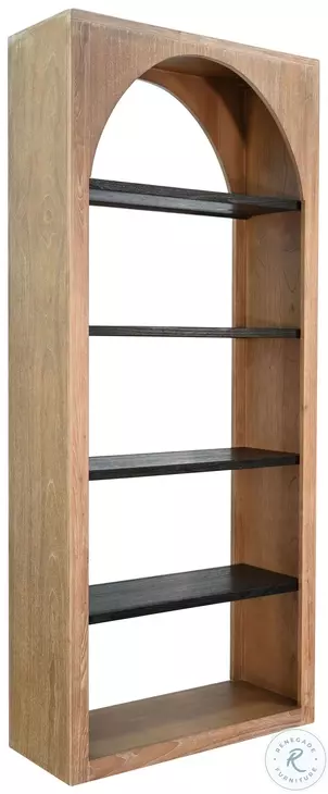 Haven Arch Oak Grove 84" Tall Arched Bookshelf with Open Shelving