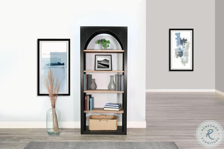 Haven Arch Umbra 84" Tall Arched Bookshelf with Open Shelving