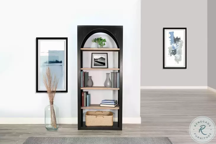Haven Arch Umbra 84" Tall Arched Bookshelf with Open Shelving