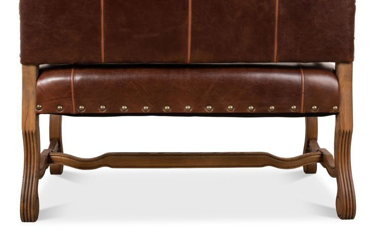 Italian Brown Leather Settee