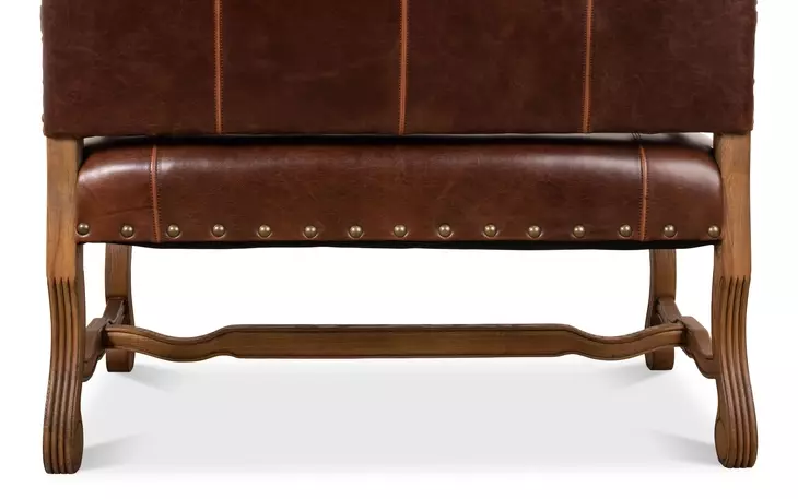 Italian Brown 45" Leather Settee