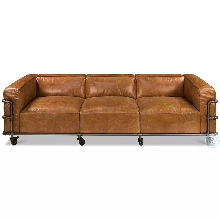 Antwerp Brown 102" Leather Couch