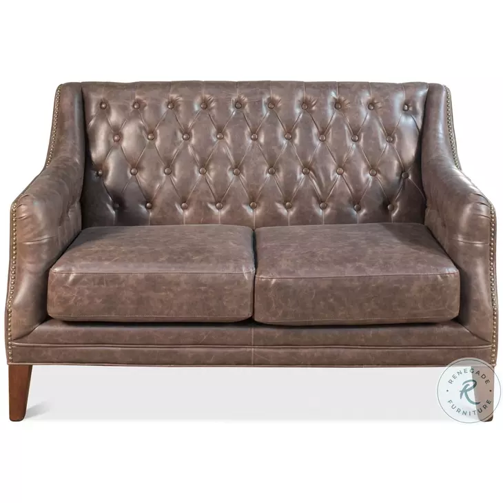 Brooks Brown Tufted 2 Seat Sofa