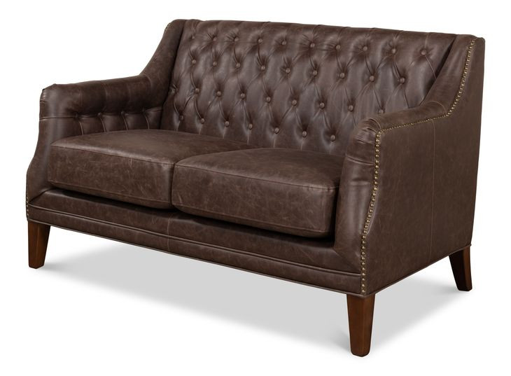 Brooks Brown Tufted 2 Seat 54" Sofa