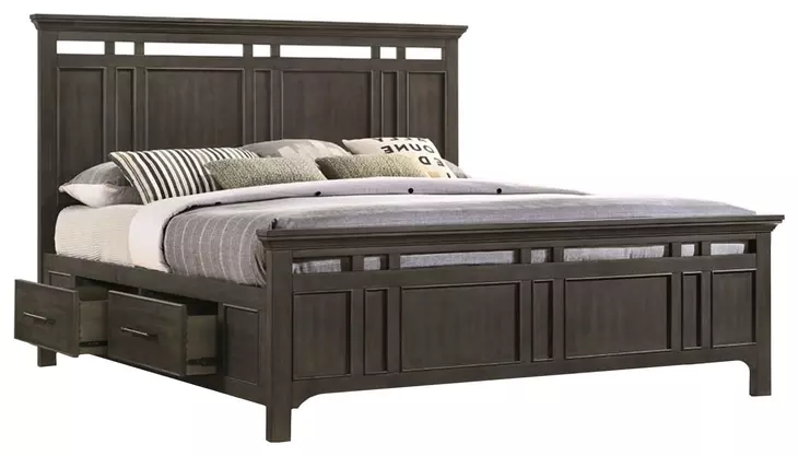Hawthorne Burnished Clay King Storage Panel Bed