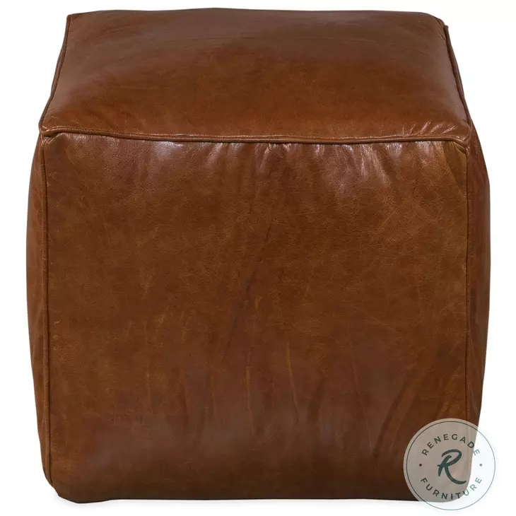 29340 Brown Leather Sitting Cube