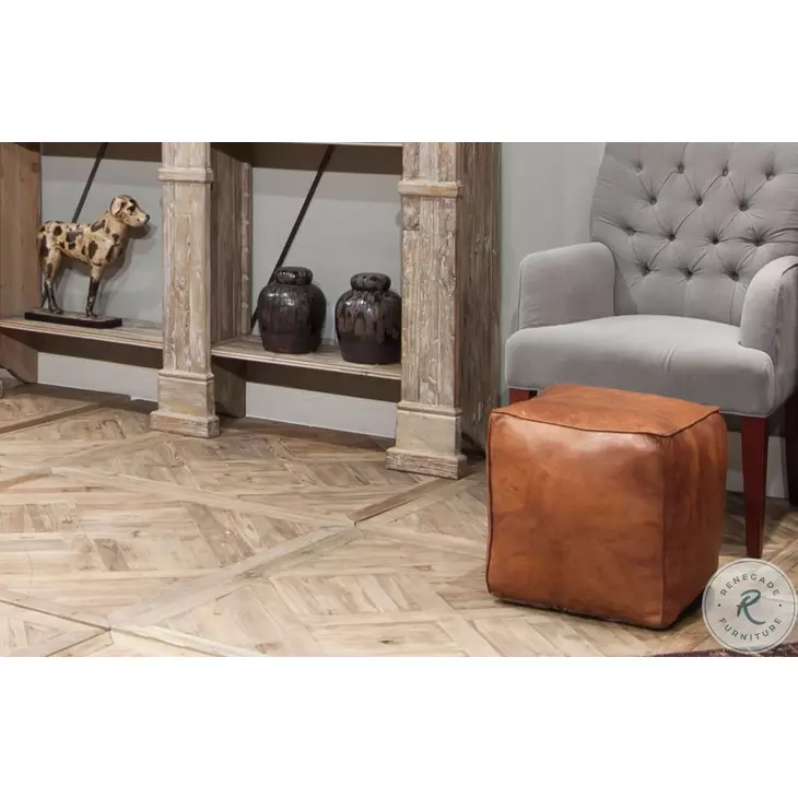 29340 Brown Leather Sitting Cube