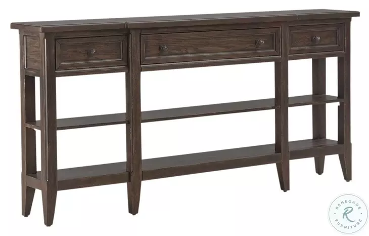 Paradise Valley Saddle Brown Hall Console Table