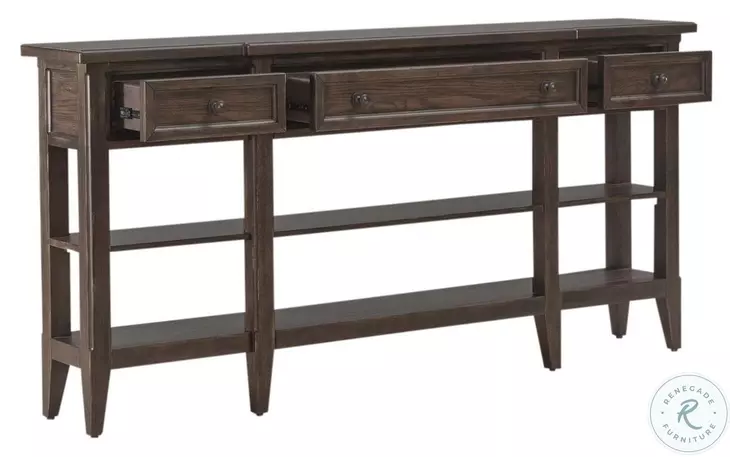Eden Ridge Saddle Brown Rectangular Occasional Table Set