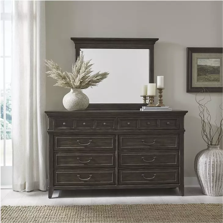 Eden Ridge Saddle Brown Dresser And Mirror