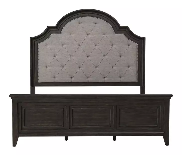 Paradise Valley Saddle Brown Upholstered California King Panel Bed
