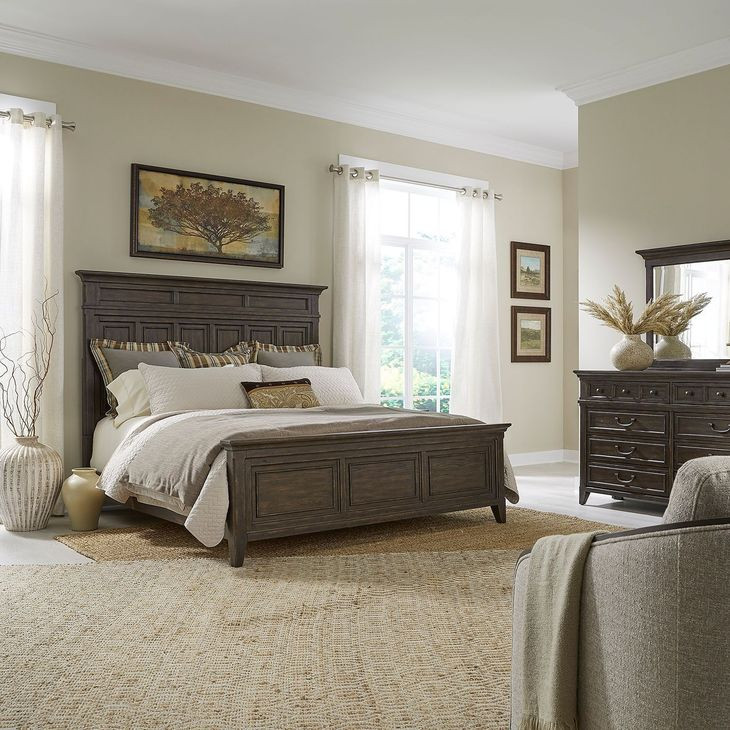 Paradise Valley Saddle Brown California King Panel Bed