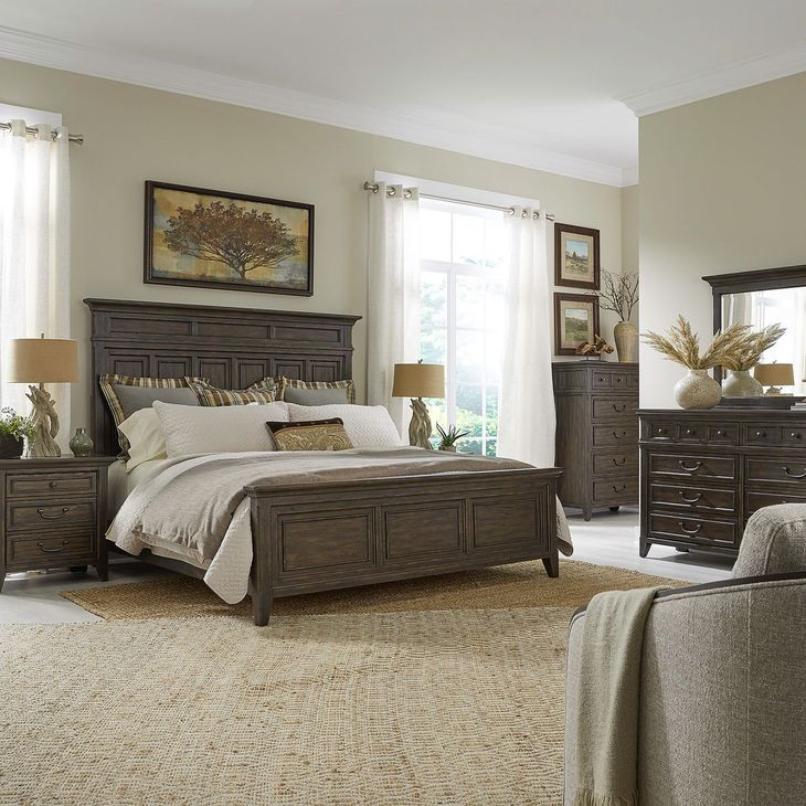 Paradise Valley Saddle Brown California King Panel Bed