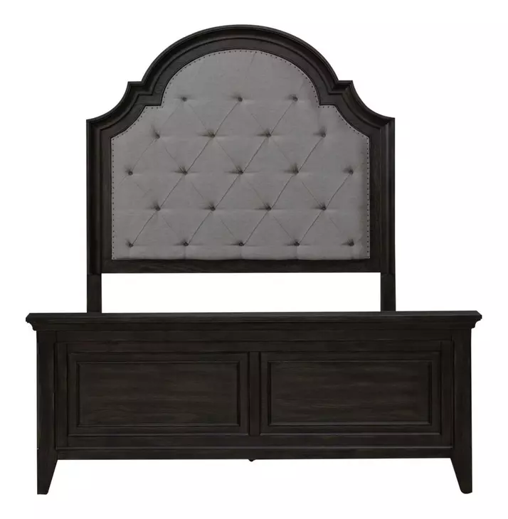 Paradise Valley Saddle Brown Upholstered Queen Panel Bed