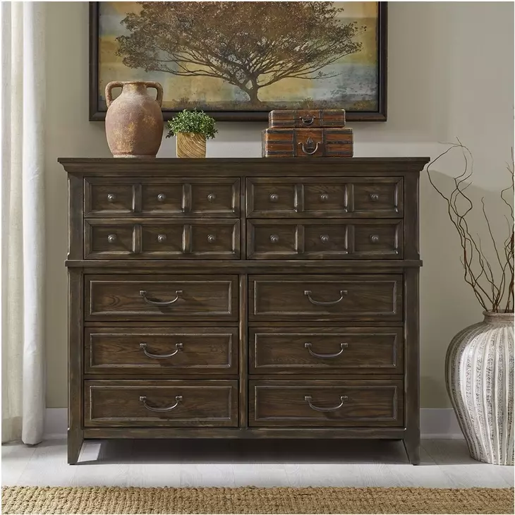 Paradise Valley Saddle Brown 10 Drawer Chesser