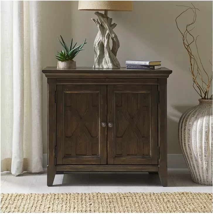 Eden Ridge Saddle Brown 2 Door Bedside Chest