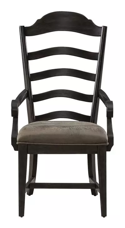 Eden Ridge Saddle Brown Upholstered Ladder Back Arm Chair Set of 2