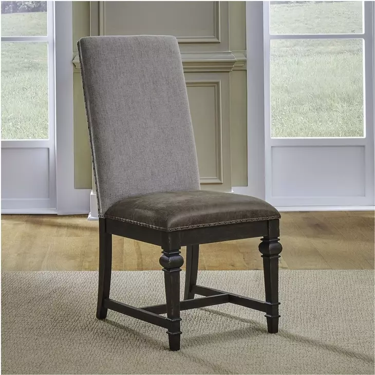 Eden Ridge Saddle Brown Upholstered Side Chair Set of 2