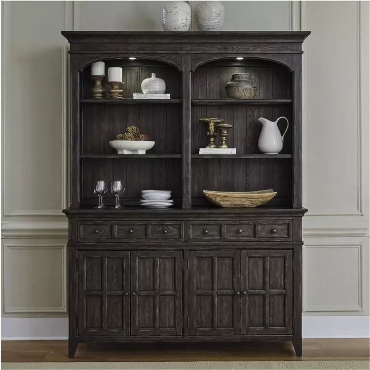 Paradise Valley Saddle Brown Buffet with Hutch