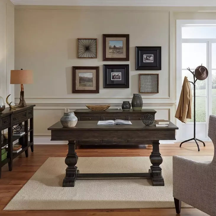 Paradise Valley Saddle Brown 2 Piece Desk Set