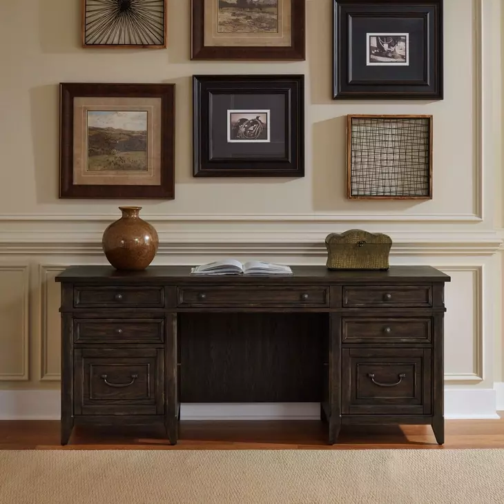 Paradise Valley Saddle Brown 72" Executive Credenza