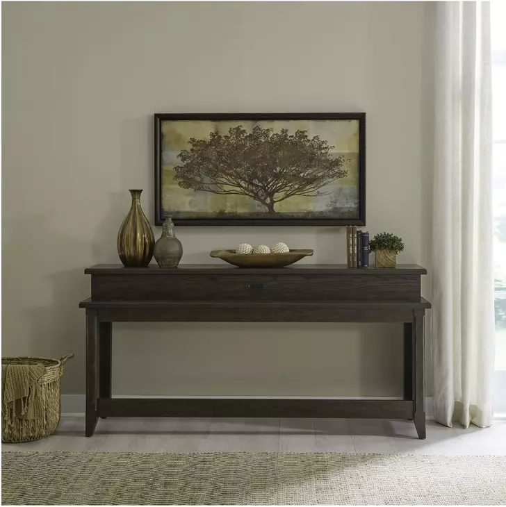 Eden Ridge Saddle Brown Console Bar Table