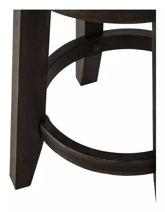 Eden Ridge Saddle Brown Upholstered Console Stool
