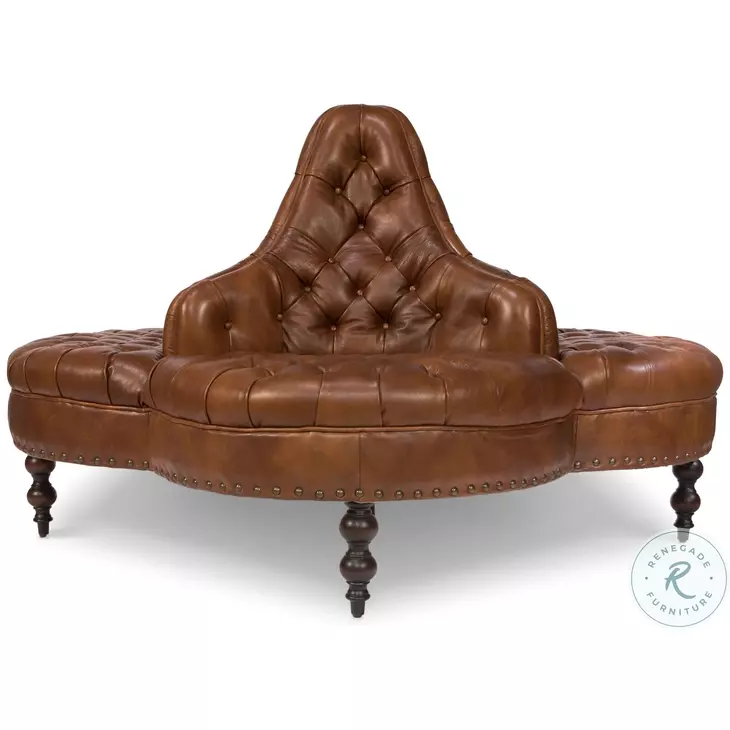 Lobby Brown Leather Sofa
