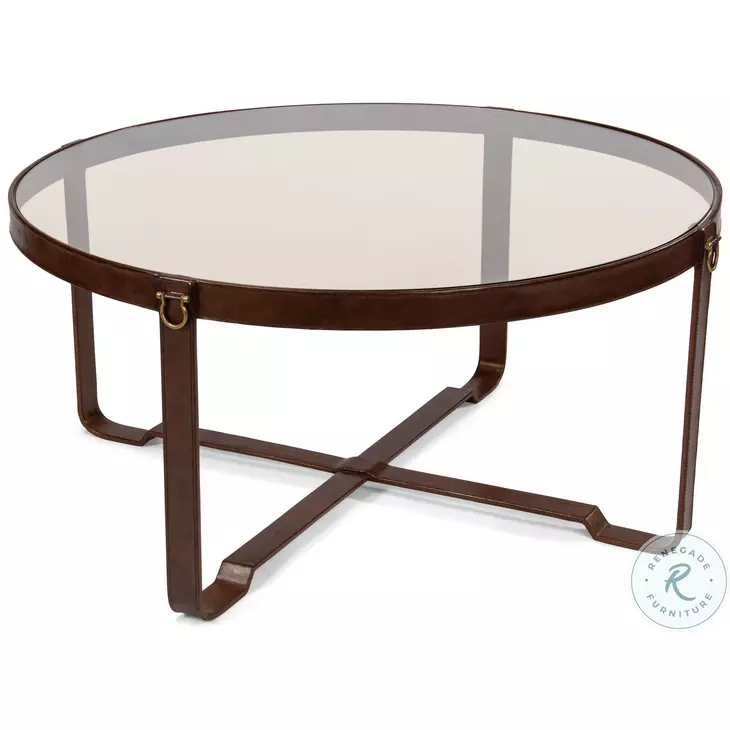 Harness Brown Round Cocktail Table