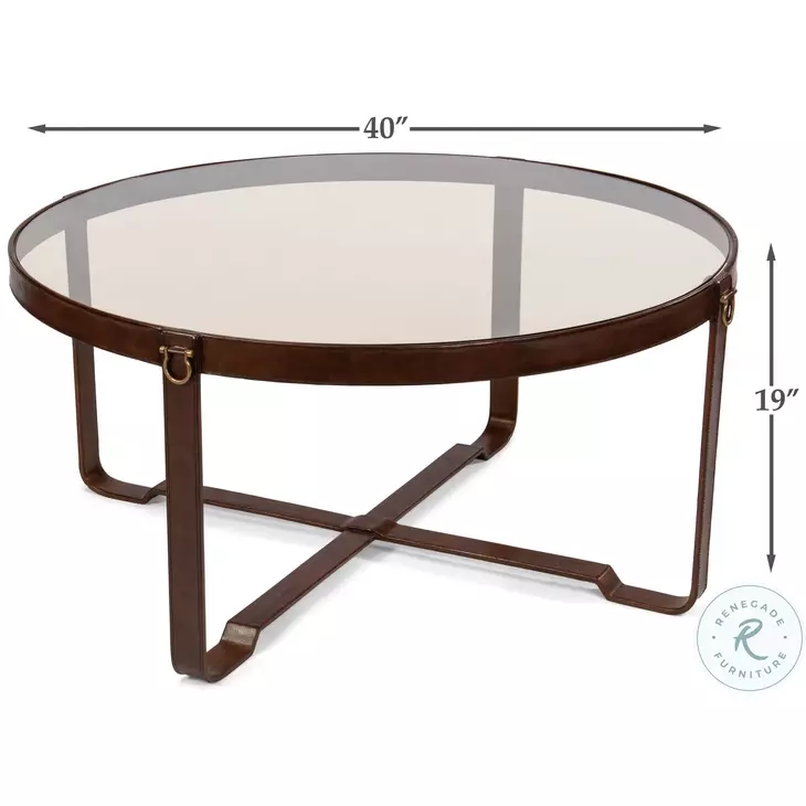 Harness Brown Round Cocktail Table
