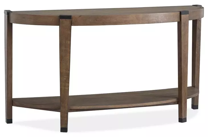 Kaysen Wallaby and Matte Black Demilune Sofa Table