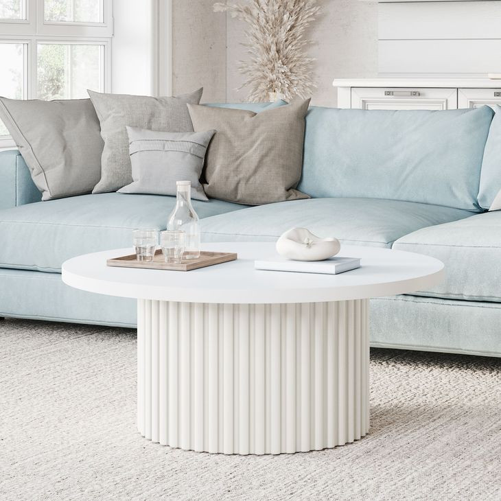 Auden White Round Occasional Table Set