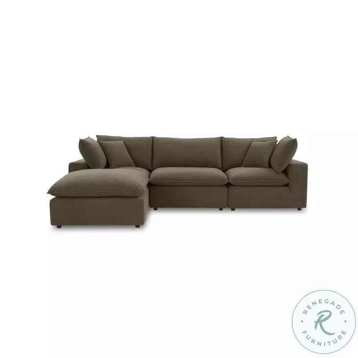 Cali Chocolate Brown Performance Velvet Modular Large Sectional