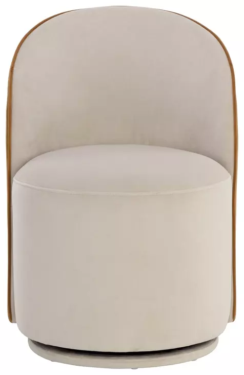 Opaline Meg Taupe and Meg Gold Upholstered Swivel Dining Chair