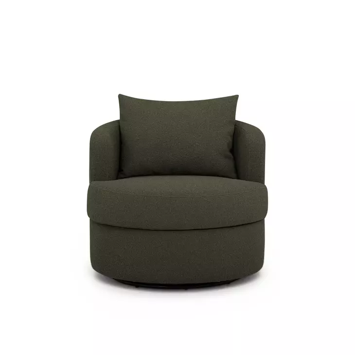 Silvi Kale Green Upholstered Swivel Accent Chair