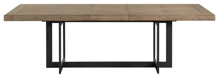 Eden Rustic Dune and Black 98" Extendable Rectangular Dining Table