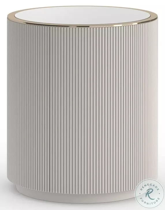 Love Matte Pearl Round End Table