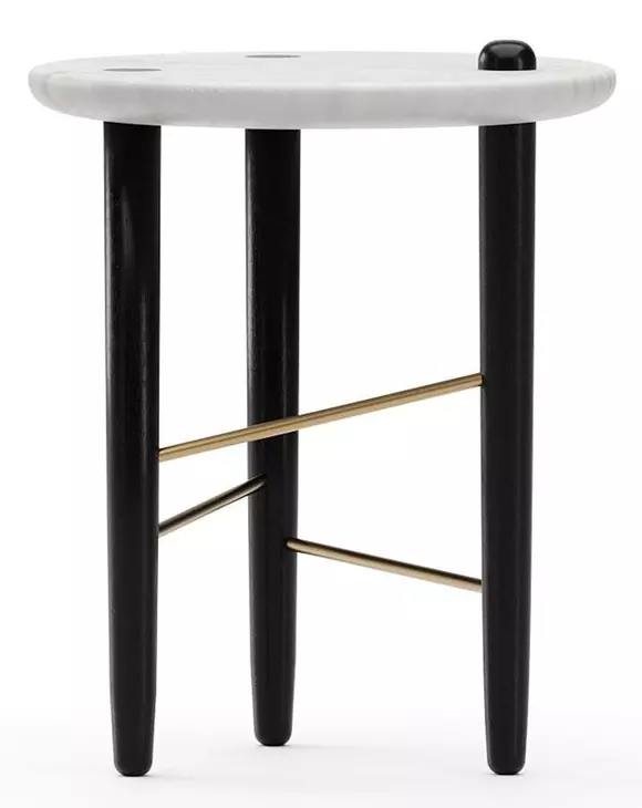 Madera White Round Guangxi Marble Top Small Spot Table