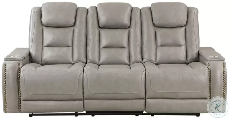 Breckenridge Light Gray Dual Reclining 84" Sofa