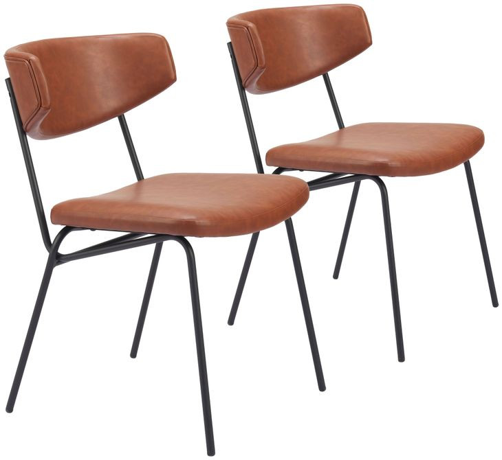 Charon Vintage Brown Dining Chair Set Of 2