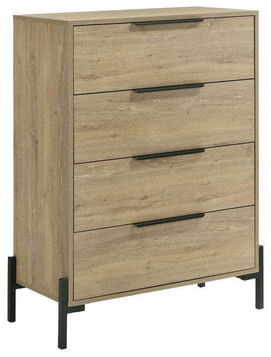 Newhall Vintage Oak Melamine 4 Drawer Chest
