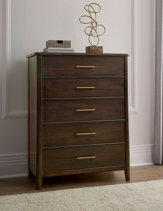 Nordhaven Nordic Walnut 5 Drawer Chest