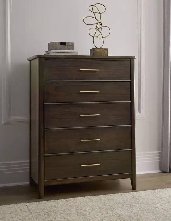 Nordhaven Nordic Walnut 5 Drawer Chest