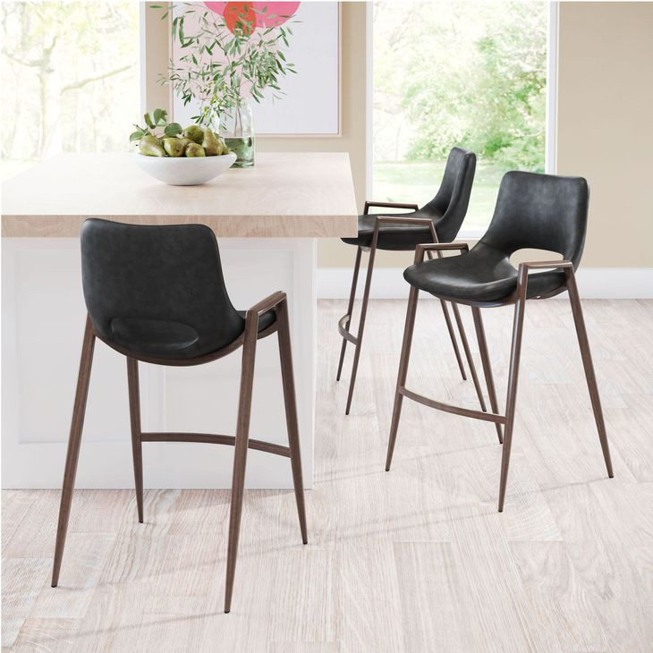 Desi Black Counter Height Chair Set Of 2