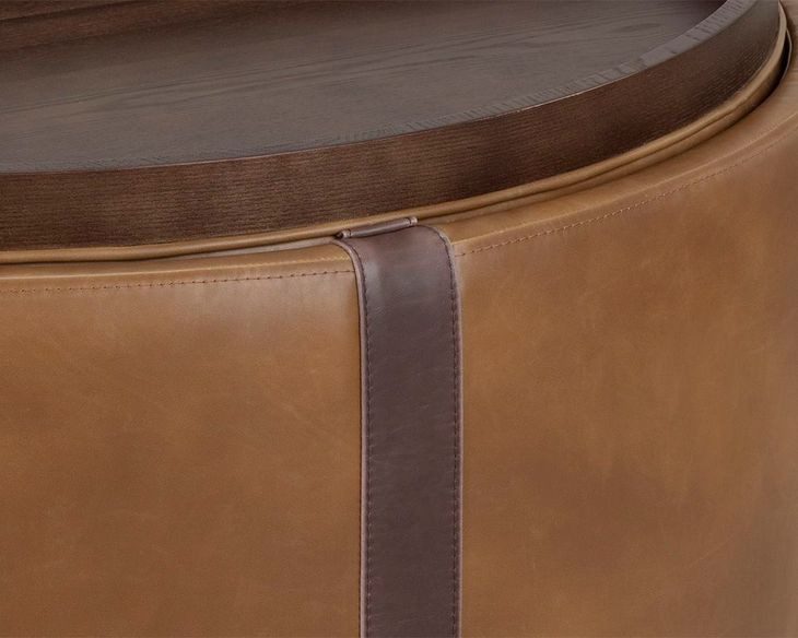Borano Tobacco Tan and Autumn Chestnut Wheeled Storage Ottoman
